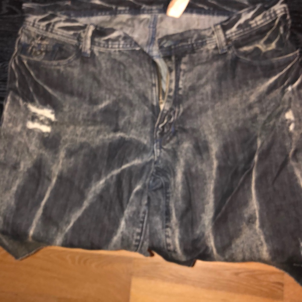Dark Wash Bleached Shorts